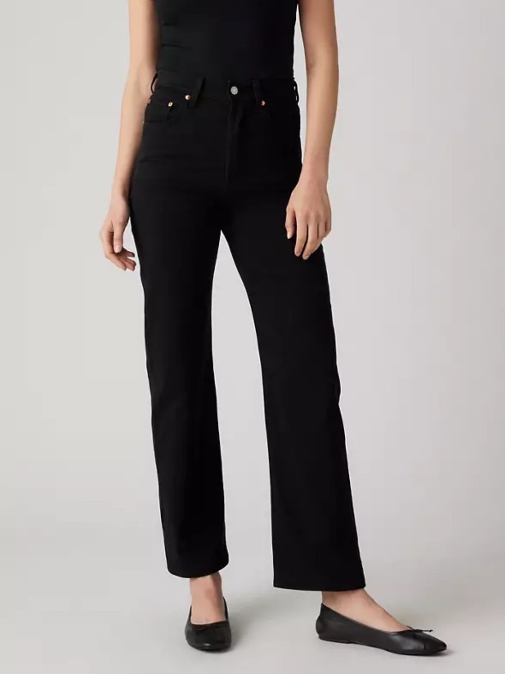 Levi’s Ribcage Straight Ankle Women's Jeans in Black Sprout size 23